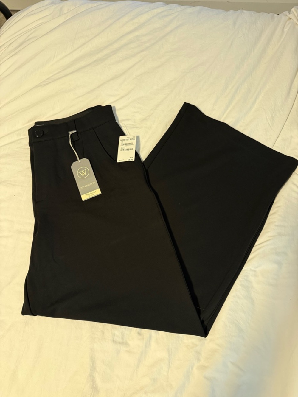 Wit & Wisdom Black High-Waist Wide Leg Pants